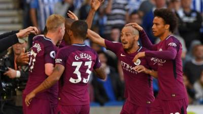 El Mánchester City se impuso este sábado por 2-0 en el campo del recién ascendido Brighton. Foto AFP