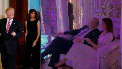 Tras los insistentes rumores sobre una supuesta crisis matrimonial en la Casa Blanca, Donald y Melania Trump aparecieron por sorpresa en una fiesta celebrada en su resort en Mar-a-Lago, donde se mostraron muy cariñosos.
