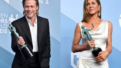 Brad Pitt ganó el SAG a mejor actor de reparto en una cinta, mientras que Jennifer Aniston se llevó el premio a mejor actriz en una serie de drama.