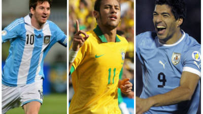 Argentina, Brasil y Uruguay cuentan con grandes figuras para disputarse el Mundial.