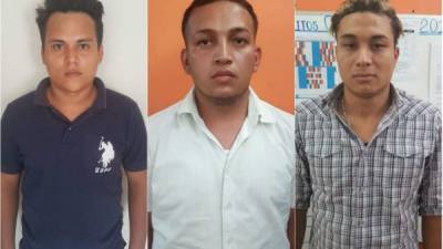 Los tres capturados, Luis Alfredo Vásquez León, Marlon Atilio Fúnez Zapata y Melvin David Villalobos Estrada.