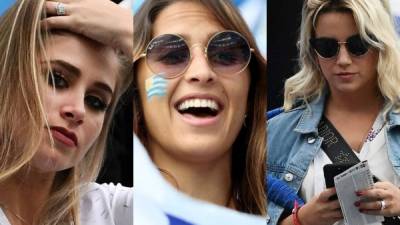 El duelo entre Uruguay - Francia se ha robado las miradas en las graderías con la belleza de varias chicas. La novia del francés Paul Pogba robó suspiros. FOTOS AFP Y EFE.