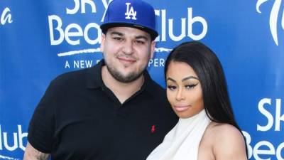 Rob Kardashian y su prometida Blac Chyna.