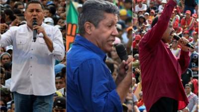 Los candidatos Javier Bertucchi (foto 1), Henri Falcón (2) y Nicolás Maduro (3) realizaron en los últimos días concentraciones políticas masivas en diferentes partes de Venezuela.