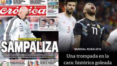 Los medios argentinos no perdonan a su selección tras ser goleados 6-1 frente a España.