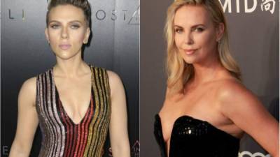 Scarlett Johansson y Charlize Theron; Ambas actrices son muy famosas, acumulan millonarias fortunas y compiten por ser la más taquillera de Hollywood.