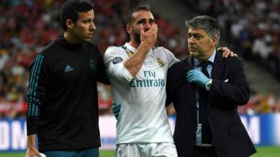 Dani Carvajal se lesionó en la final de la Champions League. Foto AFP