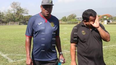 Hernán Medford en el entrenamiento que realizó este martes el club aurinegro.