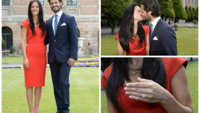 Fotos oficiales del compromiso del príncipe Carlos Felipe de Suecia y Sofia Hellqvist en los jardines del palacio de Drottingholm.