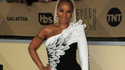 Arrivals for the 24th Annual Screen Actors Guild Awards, held at the Shrine Exposition Center in Los Angeles, California<P>Pictured: Mary J. Blige<B>Ref: SPL1649139 210118 </B><BR/>Picture by: Splash News<BR/></P><P><B>Splash News and Pictures</B><BR/>Los Angeles: 310-821-2666<BR/>New York: 212-619-2666<BR/>London: 870-934-2666<BR/>photodesk@splashnews.com<BR/></P>