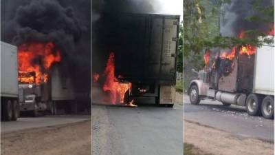 Los manifestantes le prendieron fuego a los contenedores que quedaron atrapados en la toma.