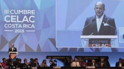 El presidente tico, Luis Guillermo Solís, inauguró HOY la III cumbre de la CELAC.