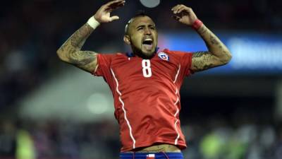 Arturo Vidal celebrando su gol de penal en la tanda de once pasos. Foto AFP