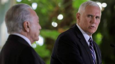 El vicepresidente Pence se encuentra de gira en Sudamérica. Se reunirá este jueves con los presidentes de Honduras, El Salvador y Guatemala para tratar la crisis migratoria./AFP.