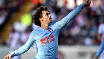 Griezmann celebrando su gol para la victoria del Atlético de Madrid frente al Rayo Vallecano. Foto AFP