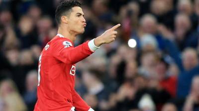 Cristiano Ronaldo festejando su golazo ante Tottenham.