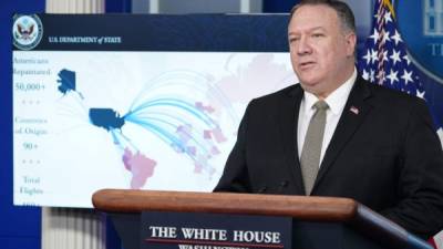 Michael Pompeo, secretario de Estado de EEUU, ha reconocido los 'esfuerzos realizados por Honduras en el combate a la migración ilegal'.