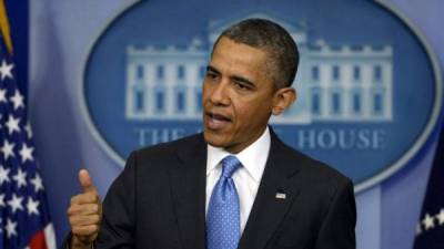 Barack-Obama cuando brindaba una conferencia de prensa. Foto-EFE.