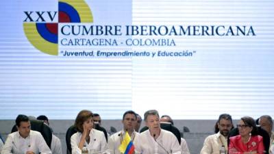La XXV Cumbre Iberoamericana se desarrolla en Cartagena, Colombia. AFP