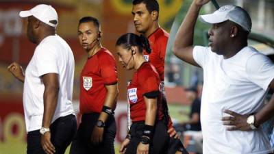 Hernán Medford al final del partido se fue a buscar a Melissa Pastrana para decirle algo.