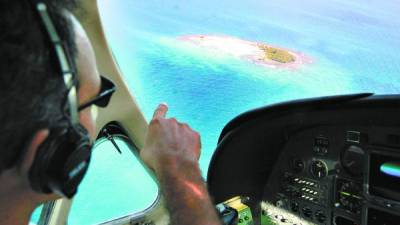 Panorámica aérea en busca de petroleo en febrero de 2009.