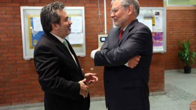 El vocero de la Maccih, Juan Jiménez Mayor, durante un evento promovido por la OEA donde participó el presidente de Transparencia Internacional, José Ugaz.