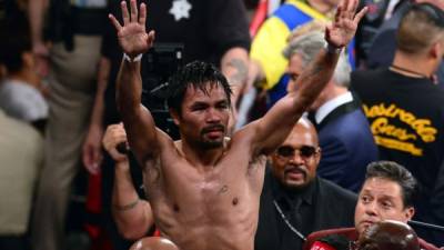 Manny Pacquiao tras la pelea contra Mayweather.