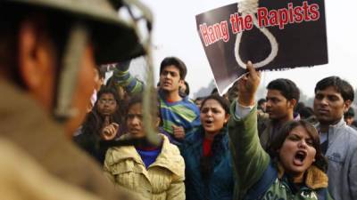 Una manifestación en contra de las violaciones de mujeres en la India. Foto de archivo de AFP