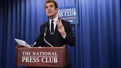 Salvador Nasralla durante una conferencia en el Club Nacional de Prensa en Washington D.C. /AFP.