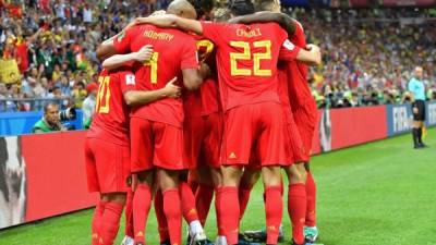 Los jugadores de Bélgica celebrando el segundo gol contra Brasil. Foto AFP