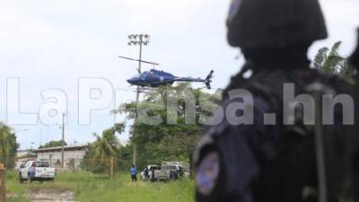 Las autoridades enviaron en helicóptero al exsubcomisionado Velásquez Enamorado hacia Tegucigalpa.