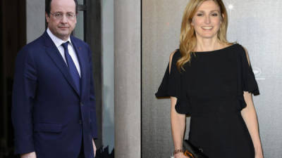 Actriz Julie Gayet y el presidente francés François Hollande.