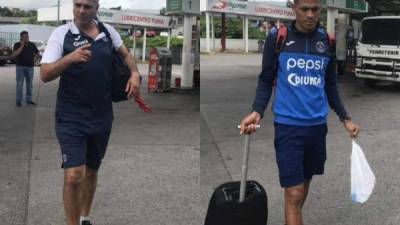 Diego Vázquez y Juan Pablo Montes, entrenador y capitán del Motagua.