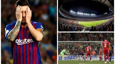 El FC Barcelona, que jugó la mayor parte del partido en inferioridad numérica tras al expulsión del francés Clément Lenglet, solo pudo empatar (2-2) en su campo con sus vecinos del Girona. Messi anotó pero salió molesto por no ganar. FOTOS AFP Y EFE.