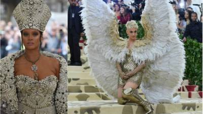 Rihanna y Katy Perry se convirtieron en el centro de atención en la Met Gala.