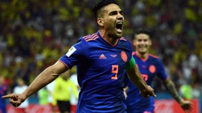 Radamel Falcao celebrando su golazo contra Polonia. Foto AFP