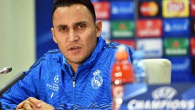 Navas en la rueda de prensa previo al juego de mañana frente al Shakhtar.