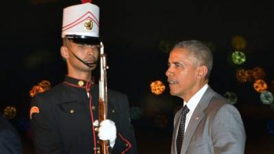 El presidente Barack Obama arribó anoche a la capital de Panamá procedente de Jamaica.