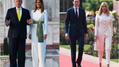 La primera dama estadounidense, Melania Trump, y su hijastra, la asesora presidencial Ivanka, acompañaron a Donald Trump en su gira de dos días por la India, derrochando glamour y elegancia.