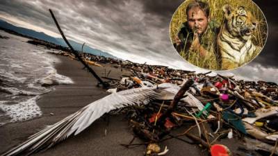 Sergio Izquierdo ha documentado en fotografías y videos el enorme desastre ambiental que afecta a las costas hondureñas por la basura proveniente de Guatemala.