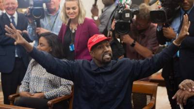 Kanye West durante su reunión con el presidente de los EEUU, Donald Trump, el 11 de octubre de 2018. Foto SAUL LOEB / AFP.