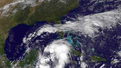 Se pronostica que Nate se fortalezca en un huracán de categoría 1 cuando llegue a tierra a lo largo de la costa del Golfo.Foto AFP /NOAA-NASA GOES PROJECT.