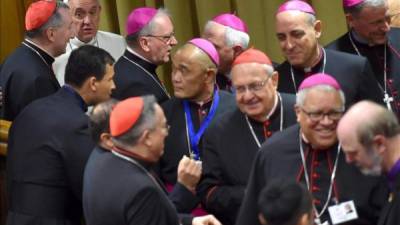 El papa Francisco llega para presidir la 16ª reunión ordinaria del Sínodo de Obispos en el Vaticano, hoy, 5 de octubre de 2015. EFE
