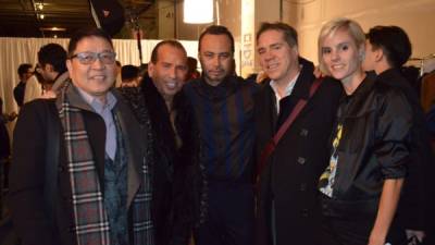 Edwars Zhu, Warren WD, Carlos Campos, Andy Hilfiger y Megan Key tras la pasarela.