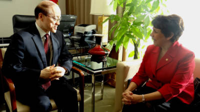 Mireya Agüero, ministra de Relaciones Exteriores se reunió el pasado 19 de noviembre con Liu Jieyi, presidente del Consejo de Seguridad de la ONU.