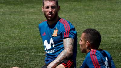 Sergio Ramos afirmó que la salida de Lopetegui no afecta los objetivos de España en el Mundial de Rusia 2018. Foto EFE