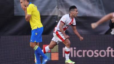 Radamel Falcao marcó su tercer gol consecutivo con el Rayo Vallecano. Foto EFE.