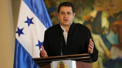 El presidente del Ejecutivo, Juan Orlando Hernández, en una comparecencia ante los medios. Foto de archivo.