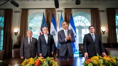 El mandatario estadounidense se reunió con los presidentes del Triángulo del Norte, Salvador Sánchez Céren, Otto Pérez y Juan Orlando Hernández.