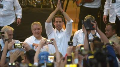 Guaidó llegó a Cúcuta para recibir la ayuda humaniaria que ha sido recibida en Colombia.